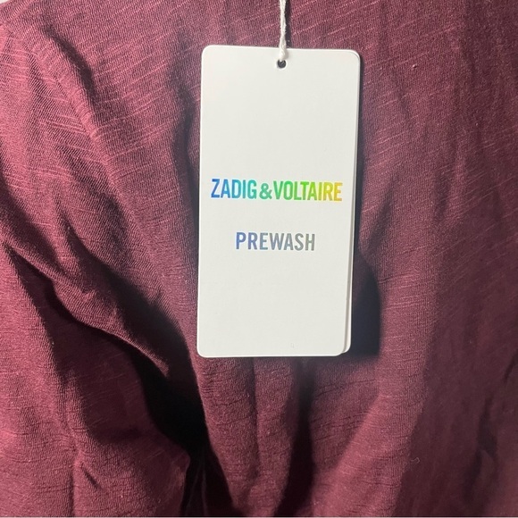 NWT Zadig & Voltaire Tshirt Toby Flamme overdyed - Picture 13 of 14